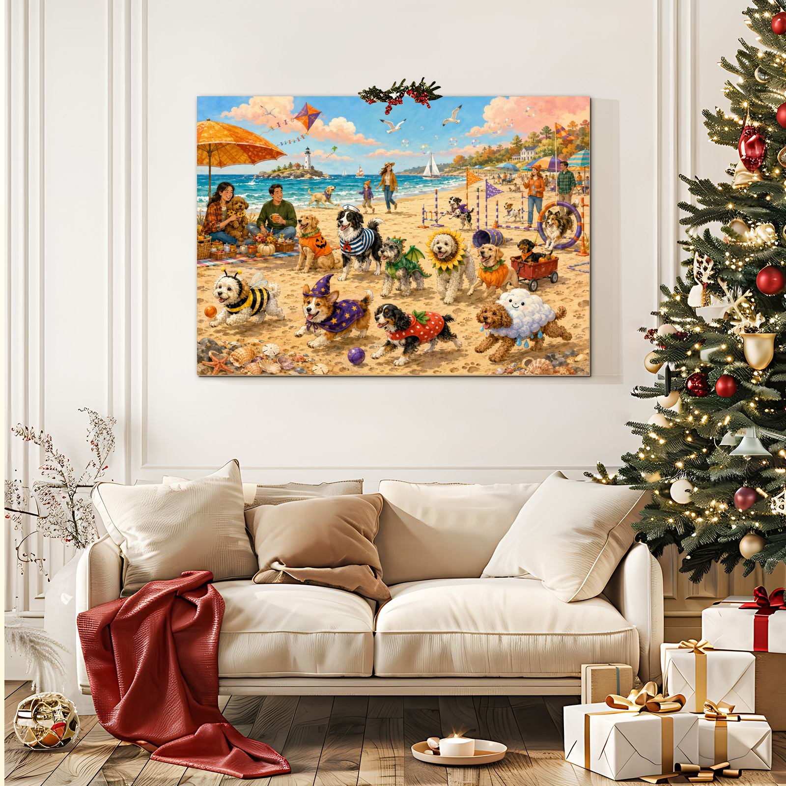 Dog Costume Beach Party 1000 Piece Puzzle - puzzle packaging view