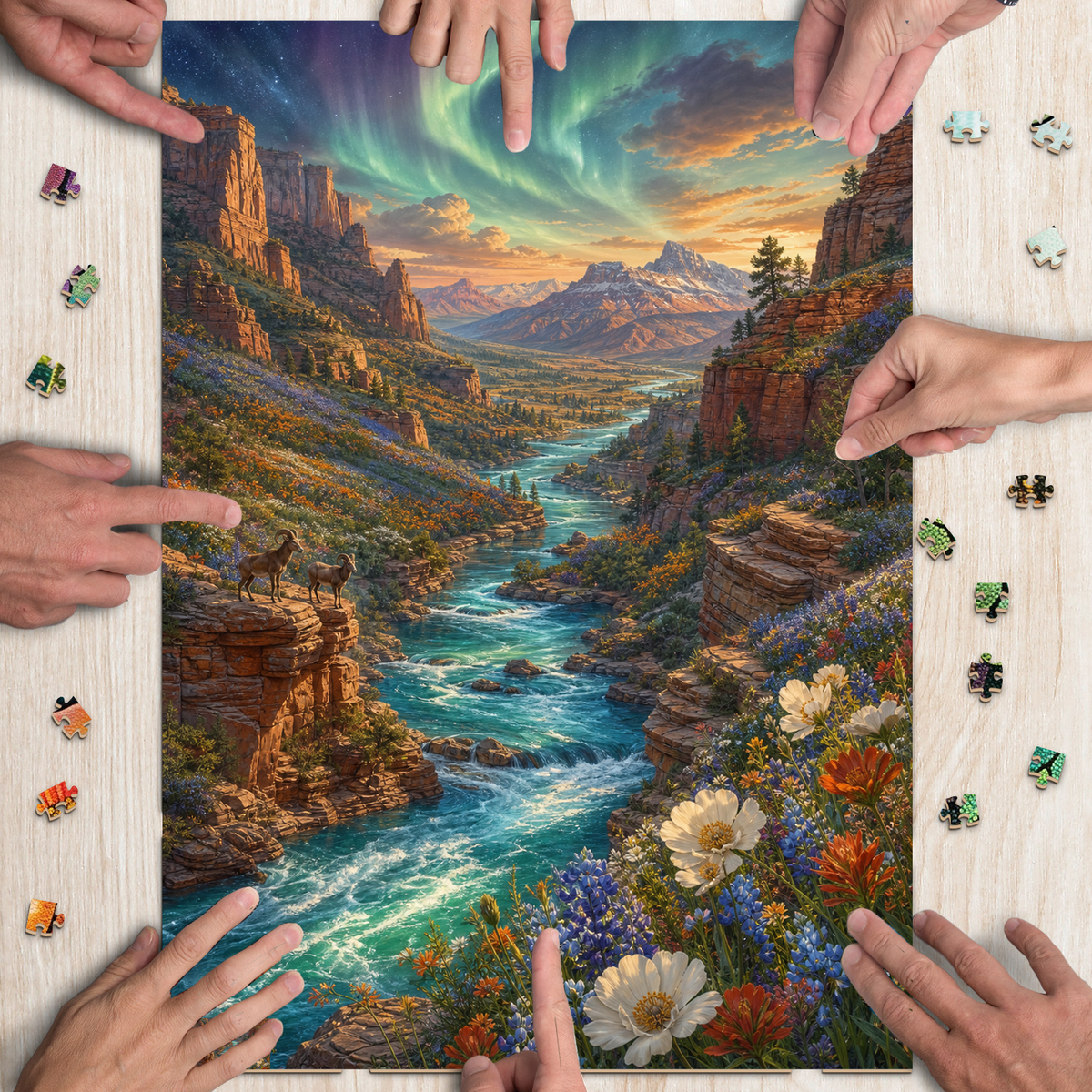 Aurora Wildflower Canyon River 260 Portrait Puzzle - puzzle product view