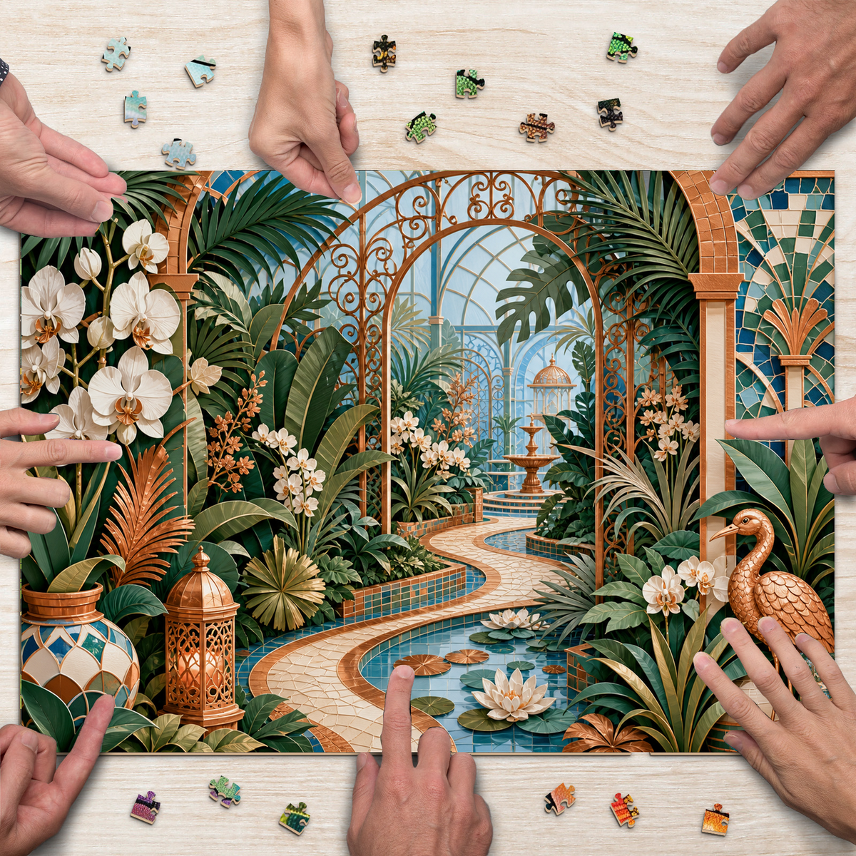 Luminous Botanical Greenhouse Maze Landscape Puzzle - puzzle product view