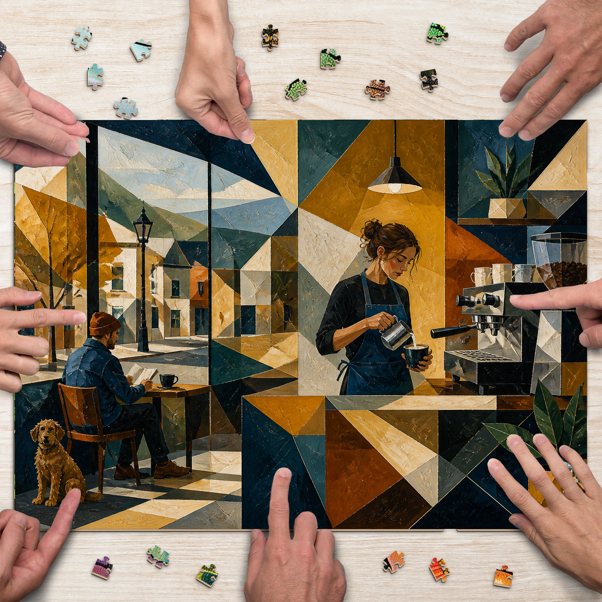 Story-Rich Coffee Roastery Landscape Puzzle - puzzle product view