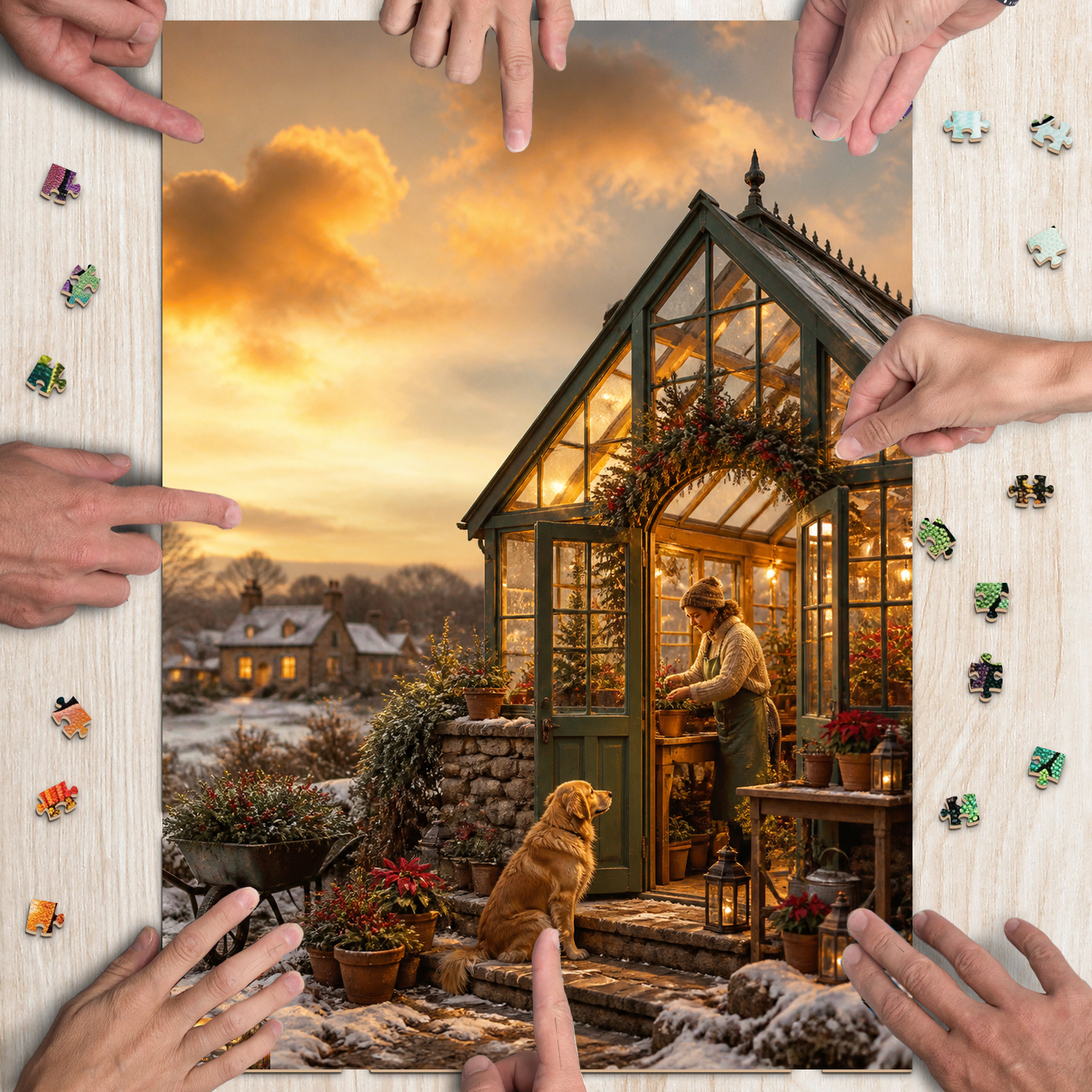 Rain Washed Holiday Greenhouse Soft 3d Storybook Portrait Puzzle - puzzle product view