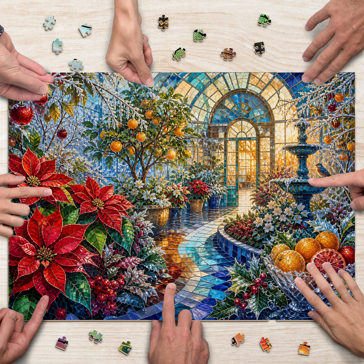 Velvet Frosted Greenhouse Landscape Puzzle - puzzle product view