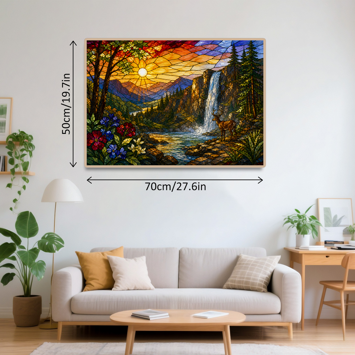 Golden-Hour Waterfall Gorge Landscape Puzzle - puzzle product view