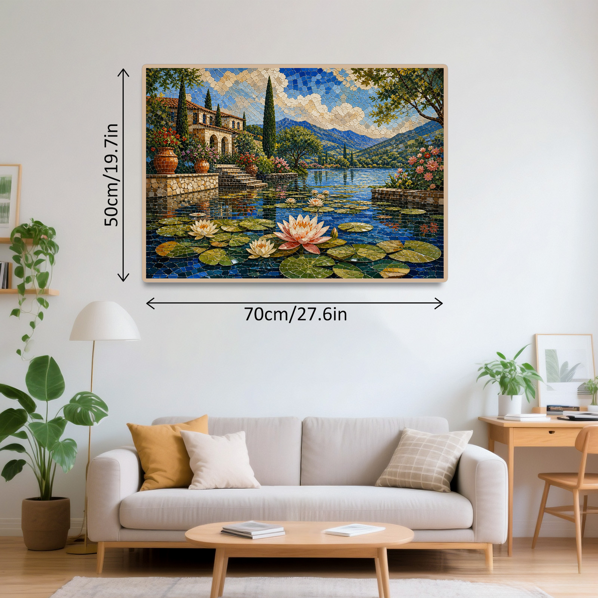 Vibrant Water-Lily Pond Landscape Puzzle - puzzle product view