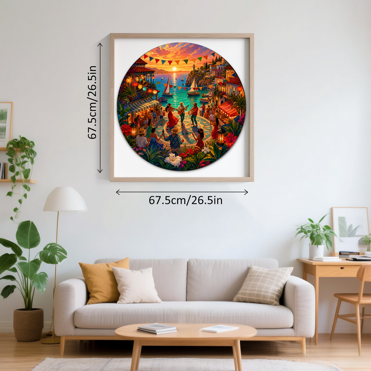 Emerald Coastal Summer Festival Round Puzzle - puzzle product view