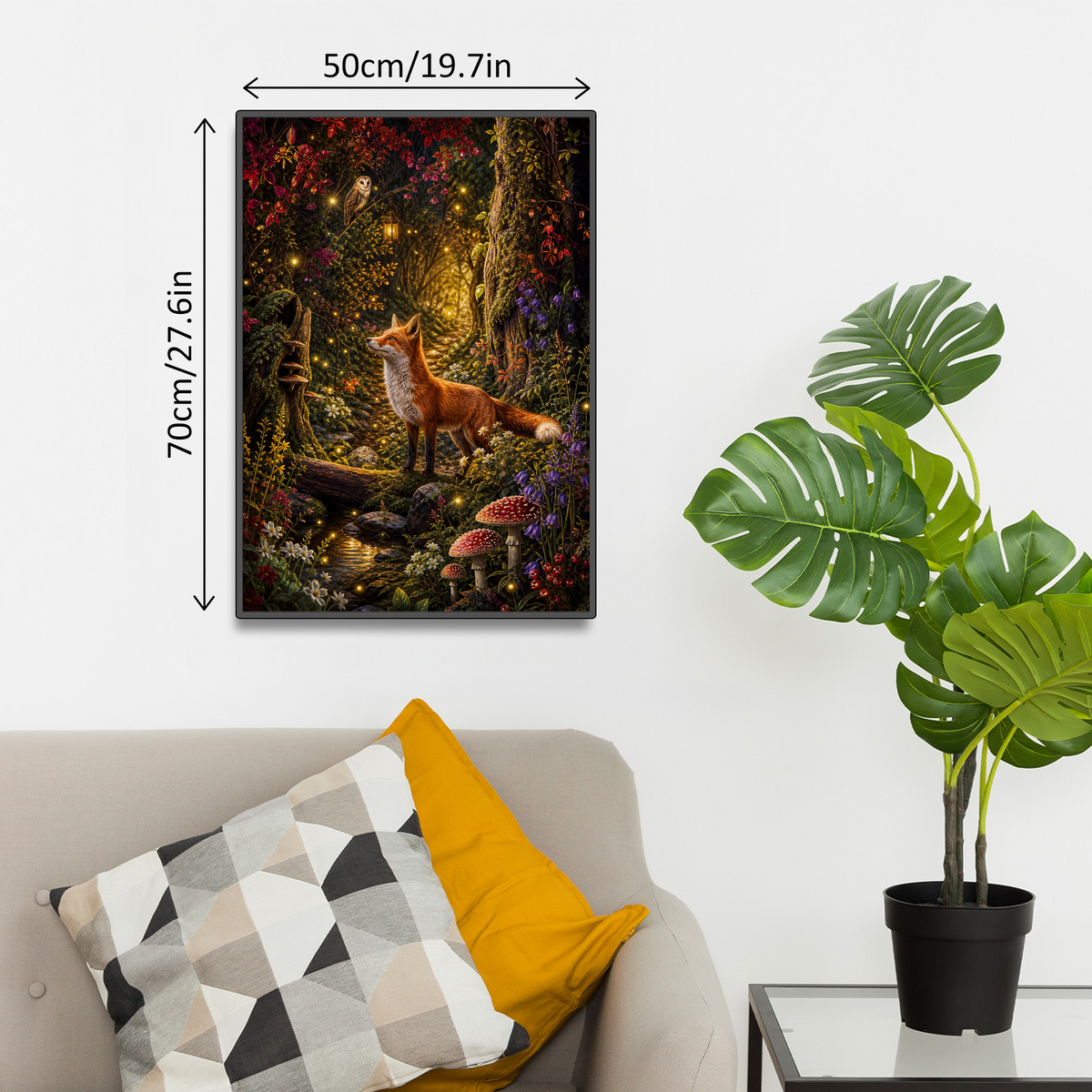 Amber Fox and Firefly Grove Portrait Puzzle - puzzle product view