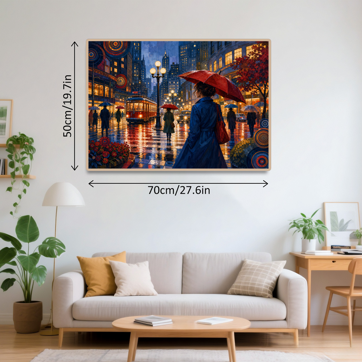 Sapphire Rainy Metropolis Crossing Landscape Puzzle - puzzle product view