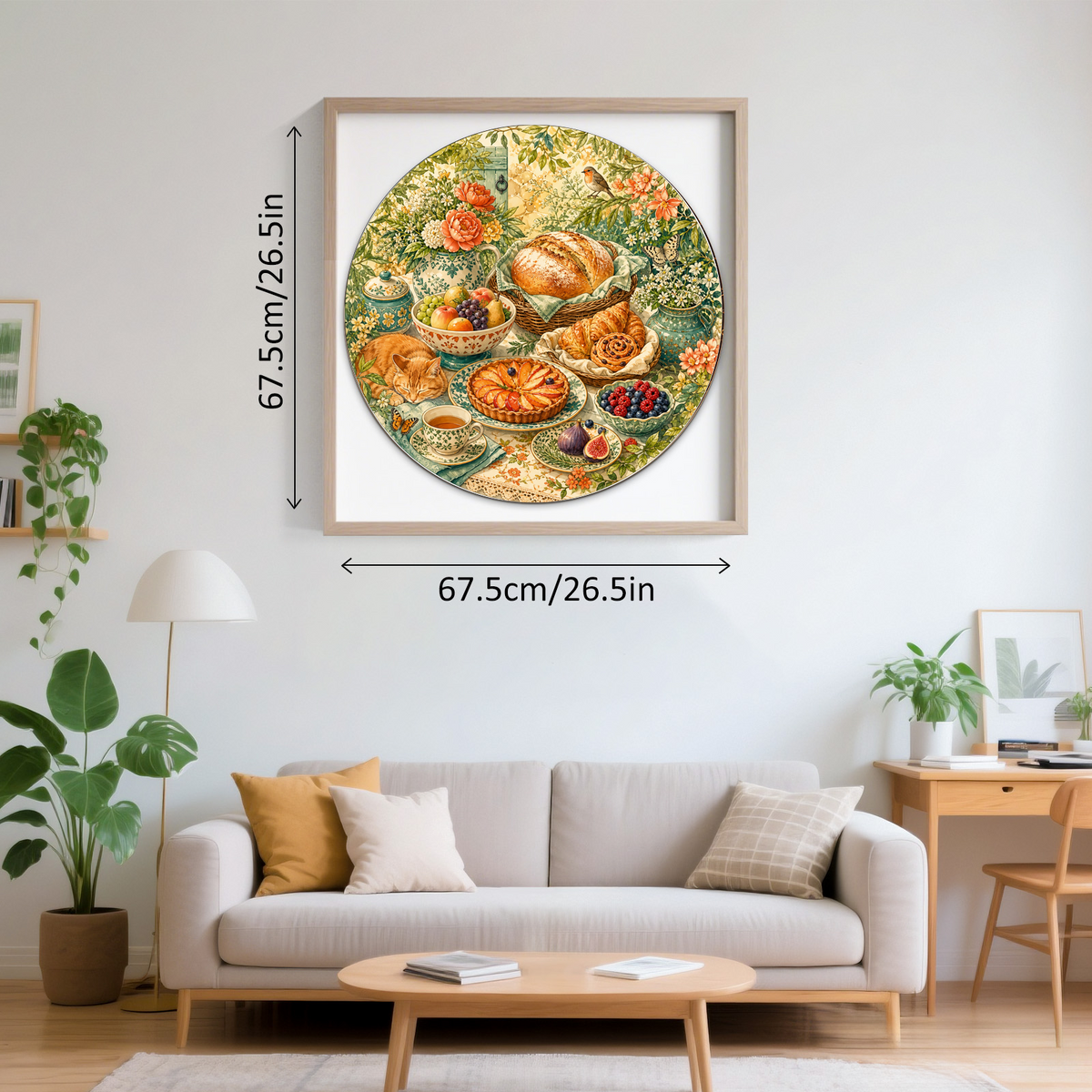 Sunlit Garden Bakery Table Round Puzzle - puzzle product view