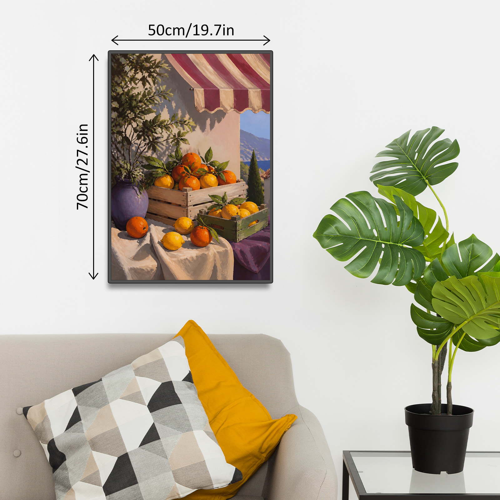 Sunlit Citrus Market Gouache Portrait Puzzle - puzzle product view