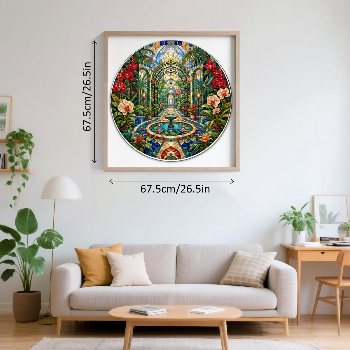 Radiant Botanical Greenhouse Maze Round Puzzle - puzzle product view
