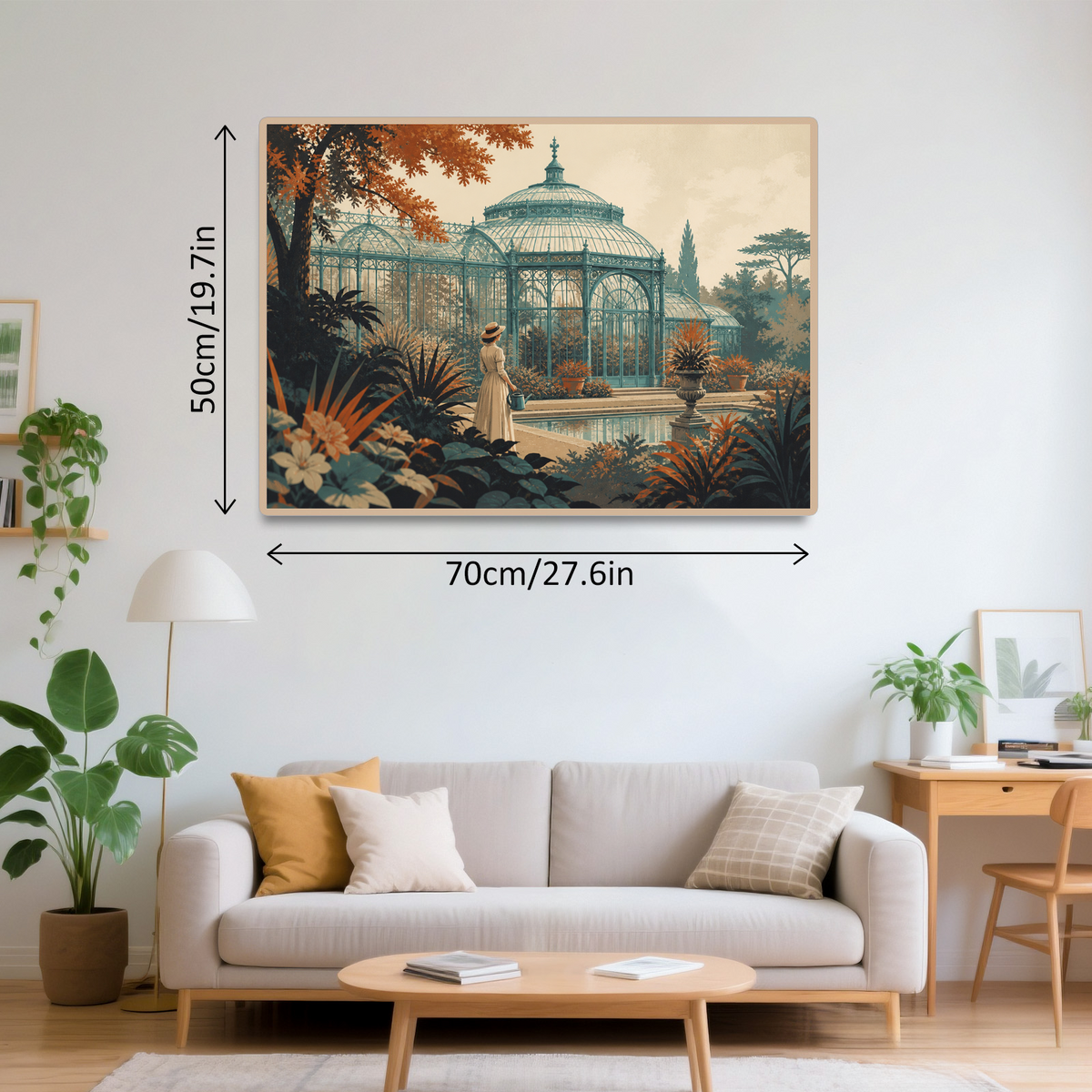 Quiet Art Nouveau Greenhouse Screen Print Landscape Puzzle - puzzle product view