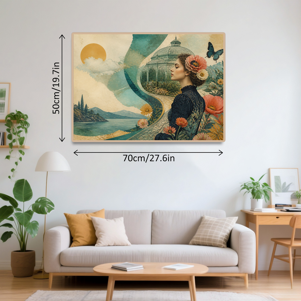 Golden Hour Art Nouveau Greenhouse Surreal Collage Landscape Puzzle - puzzle product view