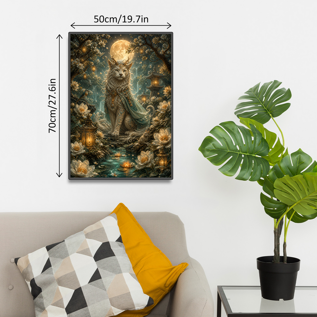 Misty Moon Garden Guardian Portrait Puzzle - puzzle product view