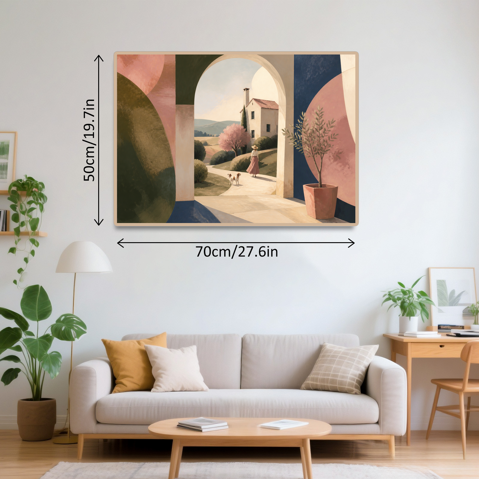 Golden Hour Whimsical Neighborhood Geometric Abstract Landscape Puzzle - puzzle product view