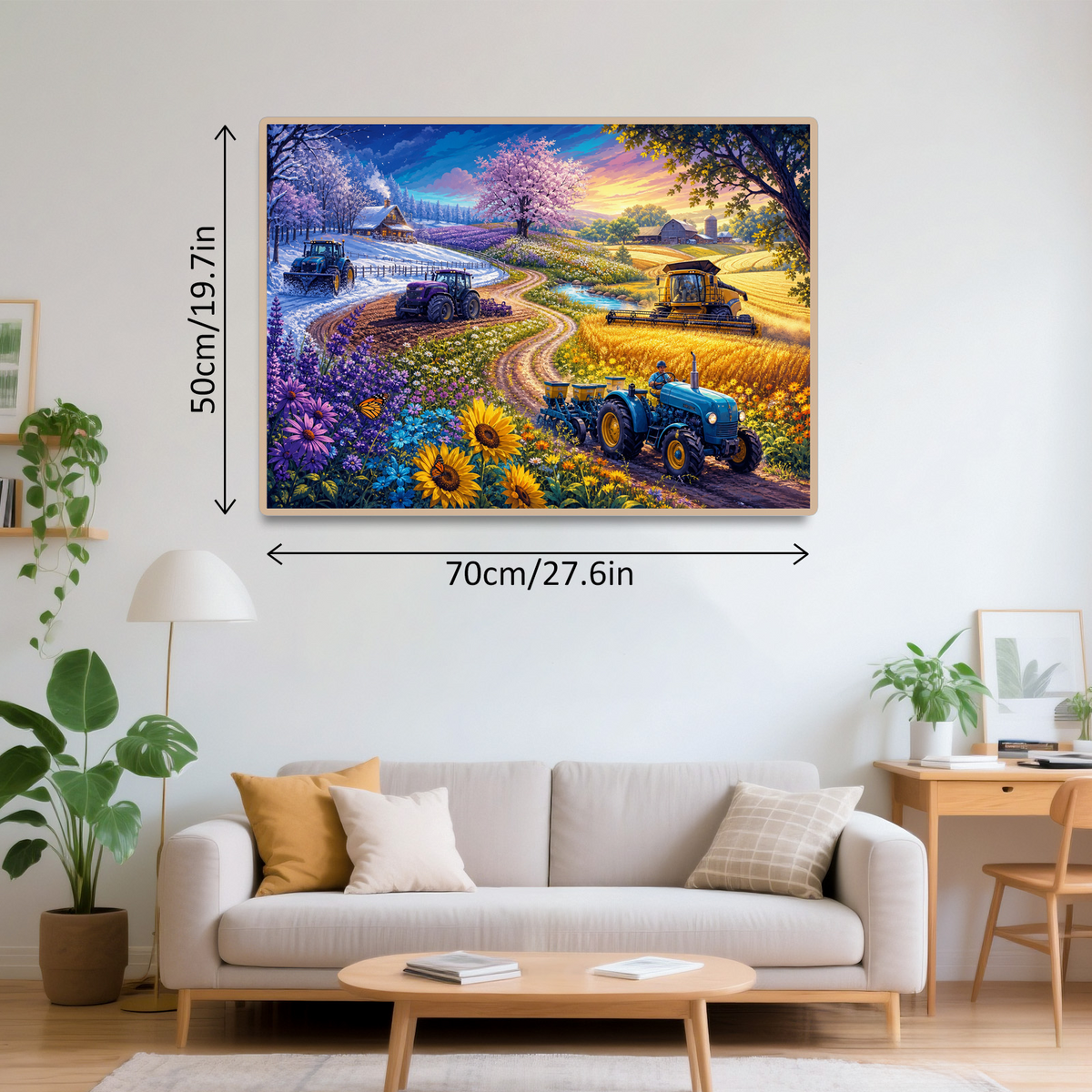 Wildflower Farm Machine Seasons Landscape Puzzle - puzzle product view