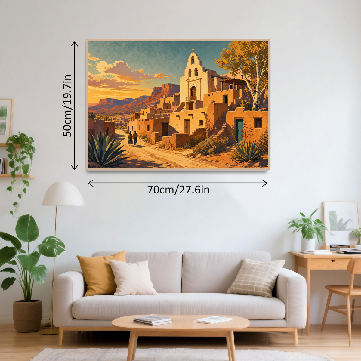 Story Rich Desert Adobe Town Travel Poster Landscape Puzzle - puzzle product view