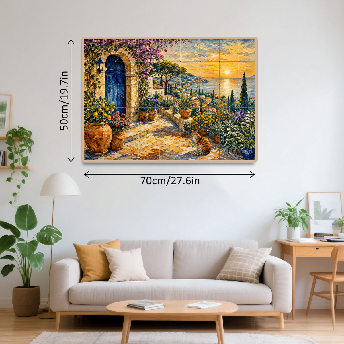Golden-Hour Garden Courtyard Landscape Puzzle - puzzle product view