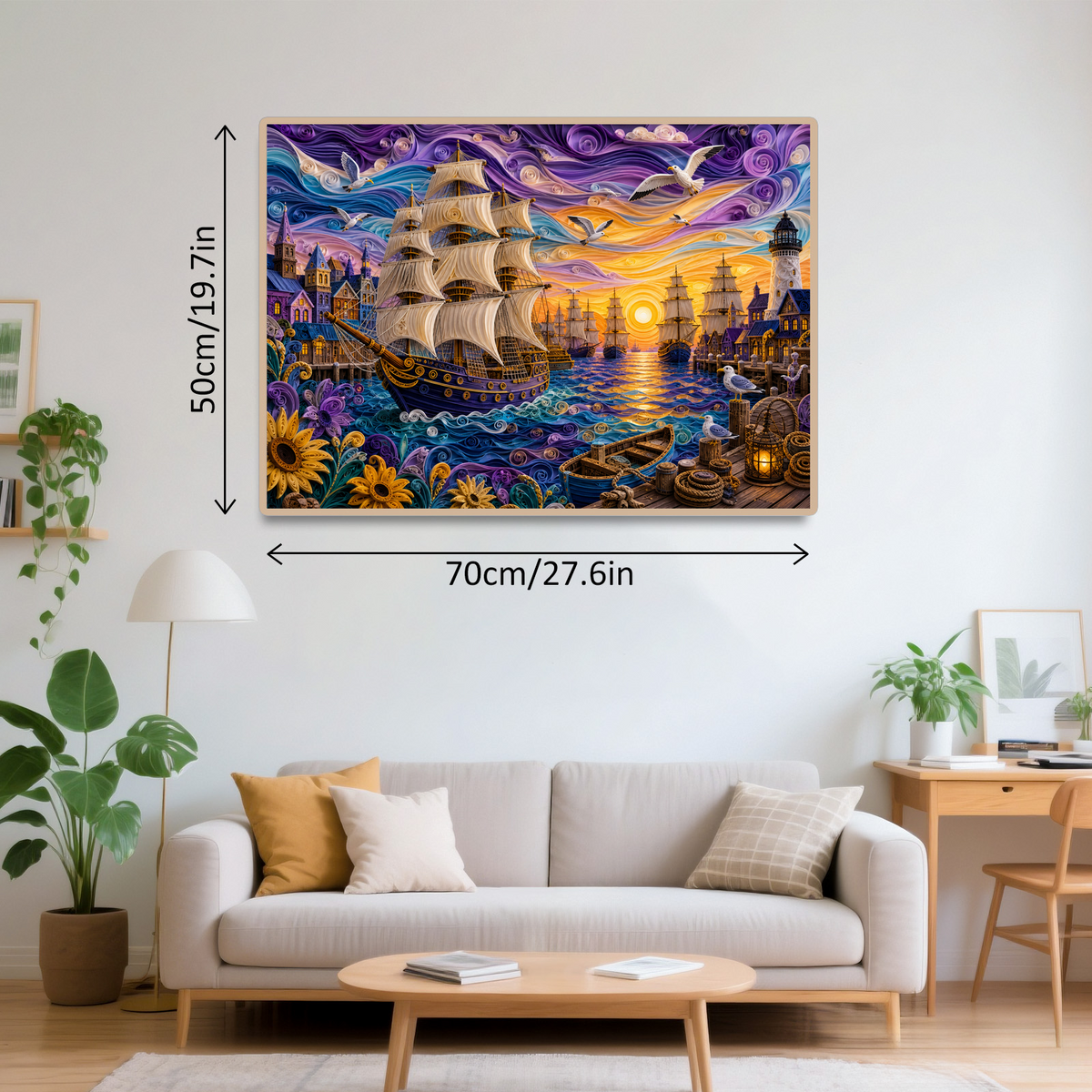 Whispering Harbor of Tall Ships Landscape Puzzle - puzzle product view