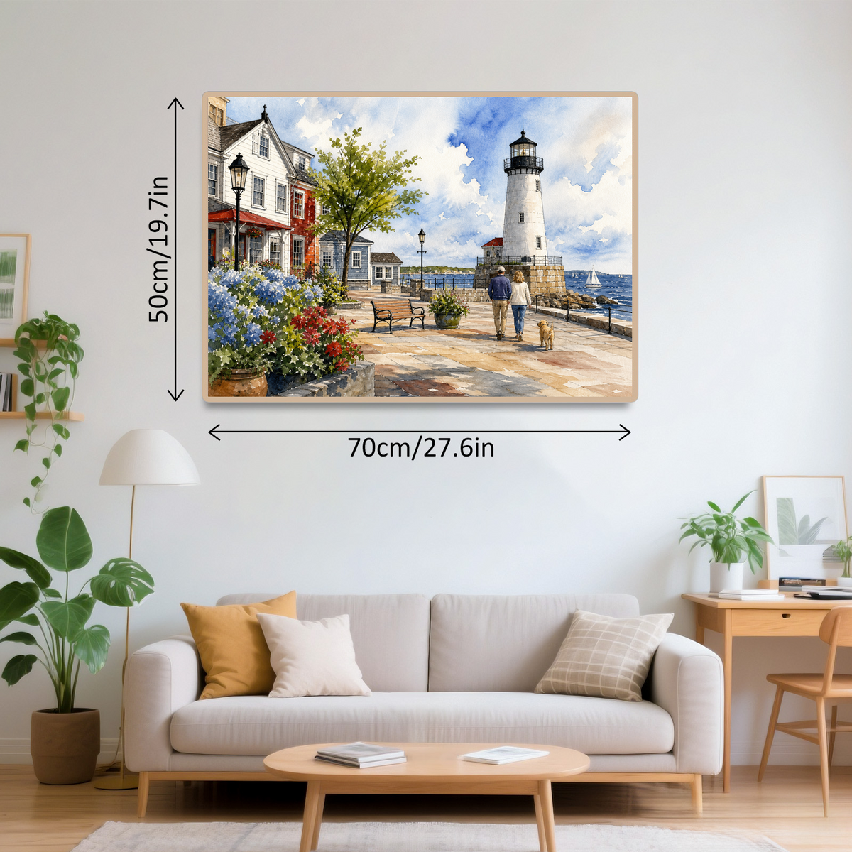 Story-Rich Lighthouse Harbor Landscape Puzzle - puzzle product view