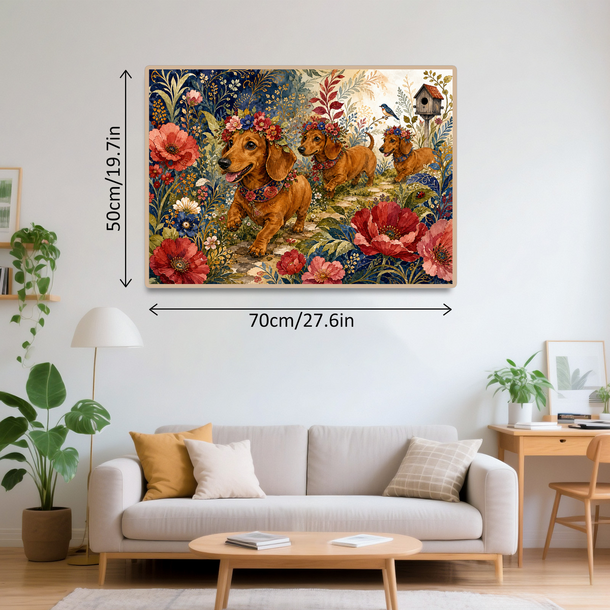 Amber Dachshund Flower Parade Landscape Puzzle - puzzle product view