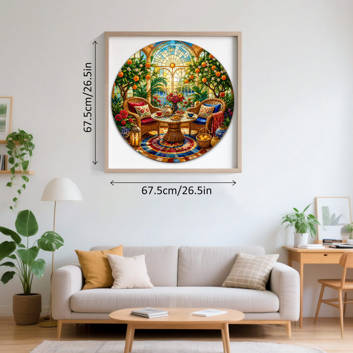 Golden Sunroom Tea Corner Round Puzzle - puzzle product view