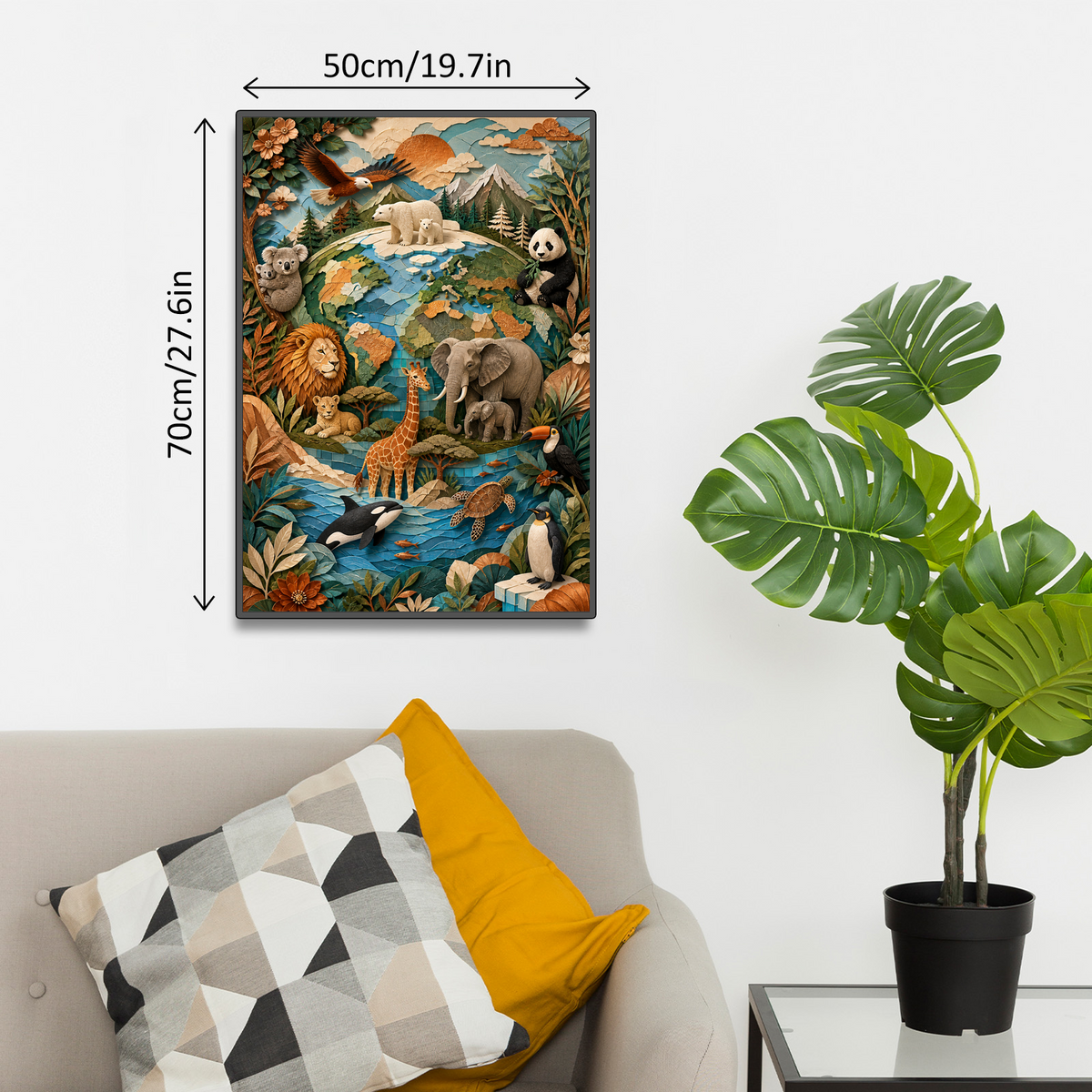 Secret Around the World Animals Portrait Puzzle - puzzle product view