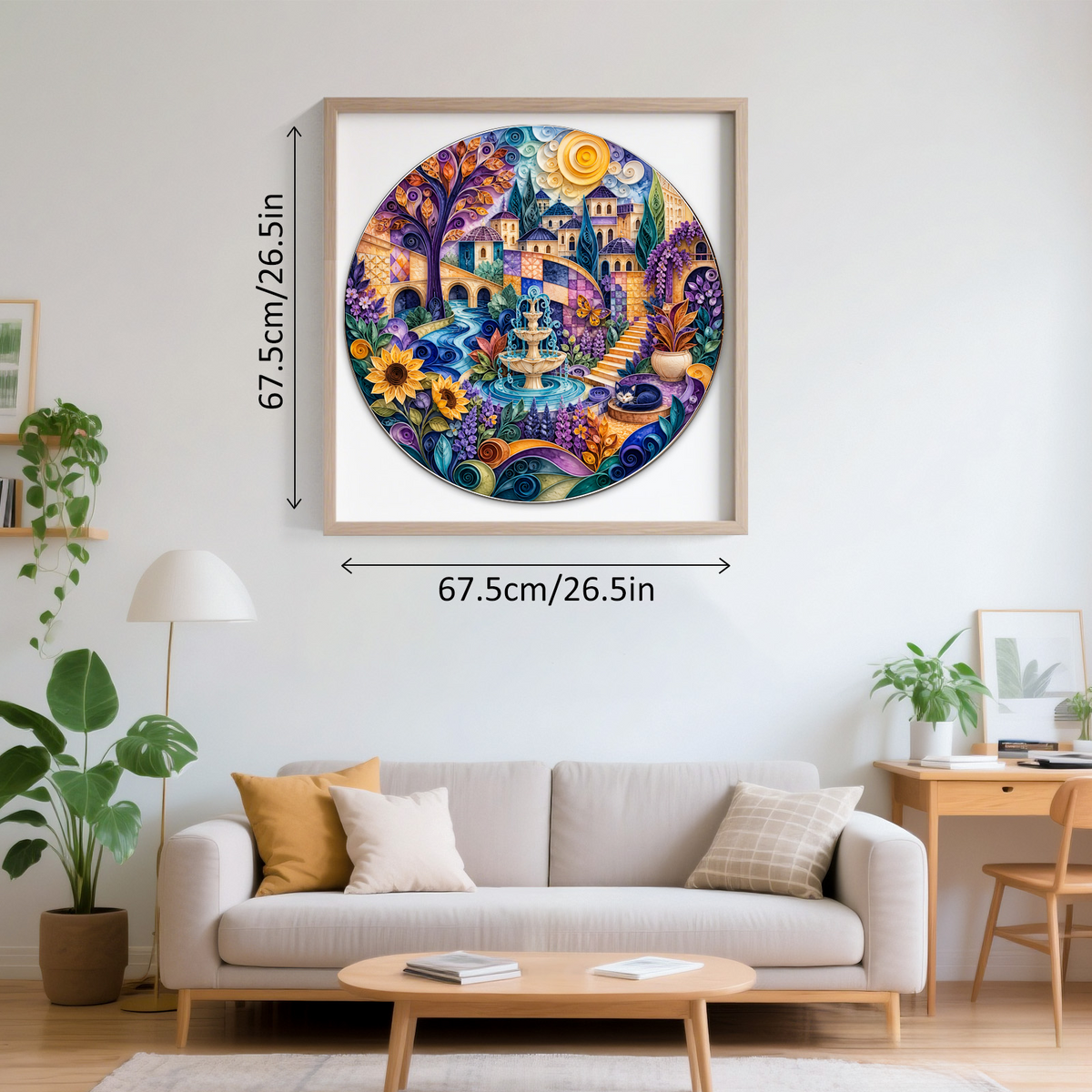 Copperleaf Watercolor City Garden Round Puzzle - puzzle product view