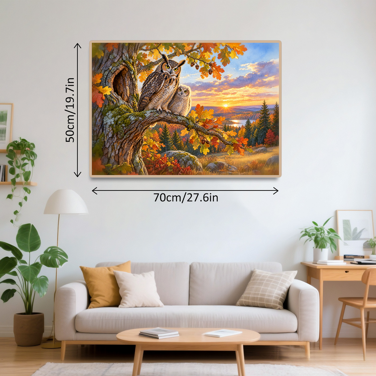 Golden-Hour Owls Landscape Puzzle - puzzle product view