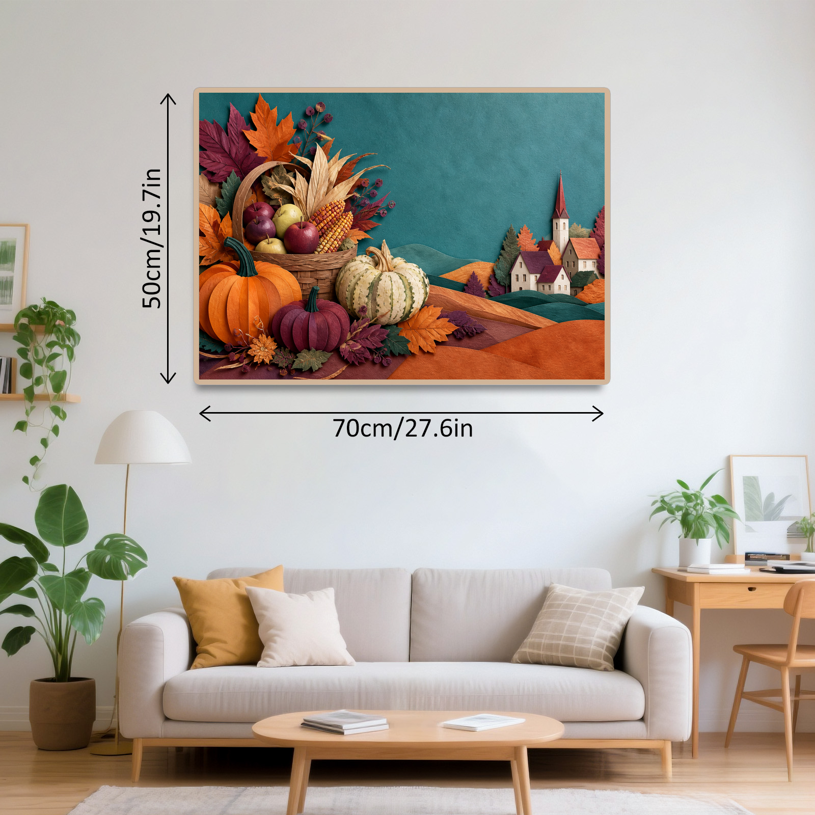 Moonlit Harvest Festival Paper Cut Collage Landscape Puzzle - puzzle product view