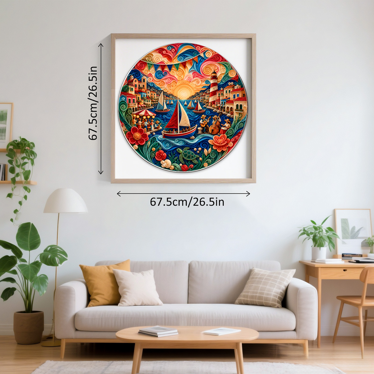 Radiant Coastal Summer Festival Round Puzzle - puzzle product view