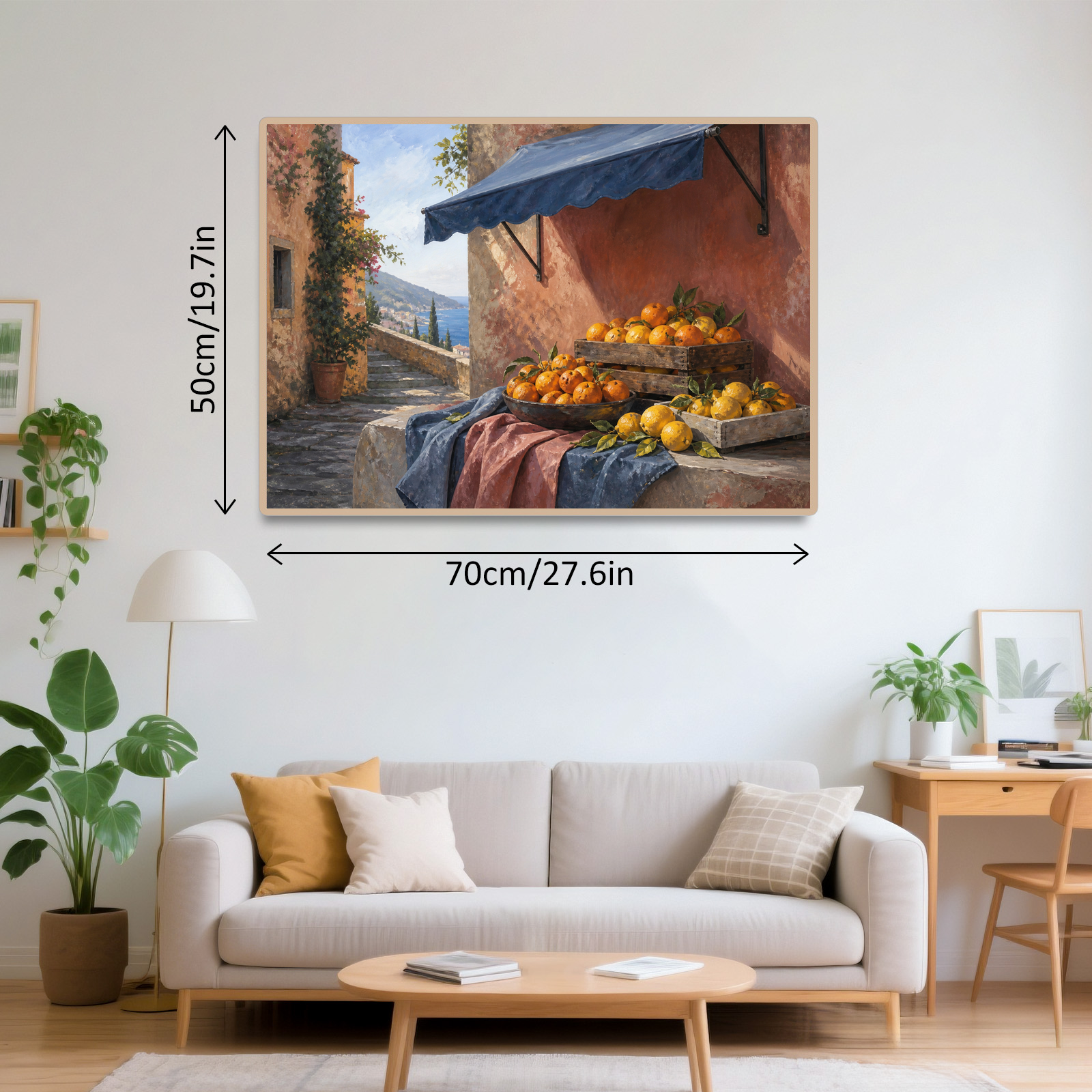 Moonlit Citrus Market Textile Quilt Landscape Puzzle - puzzle product view