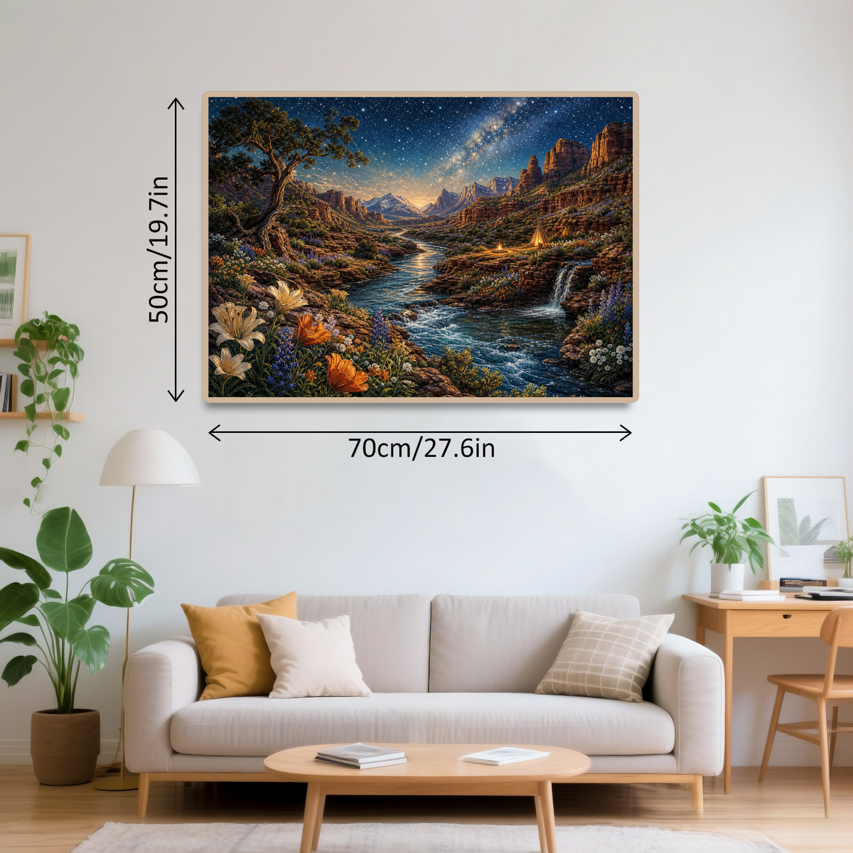 Starlit Wildflower Canyon River Landscape Puzzle - puzzle product view