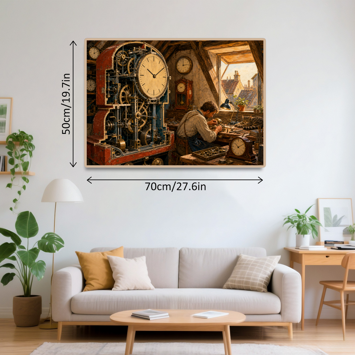 Luminous Clockmaker Attic Retro Mechanical Landscape Puzzle - puzzle product view
