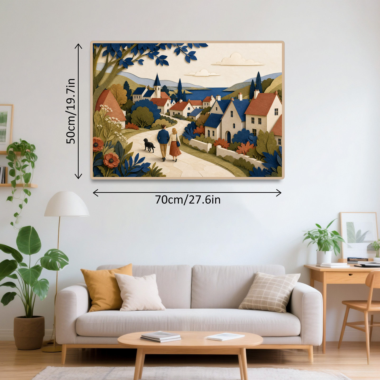 Story Rich Whimsical Neighborhood Paper Cut Collage Landscape Puzzle - puzzle product view