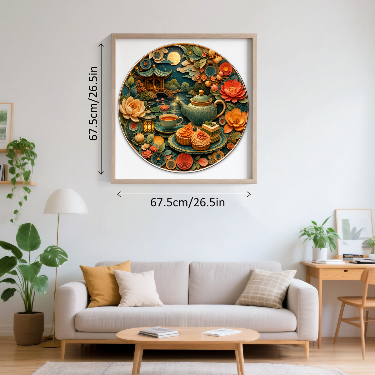 Sapphire Moonlight Tea Garden Round Puzzle - puzzle product view