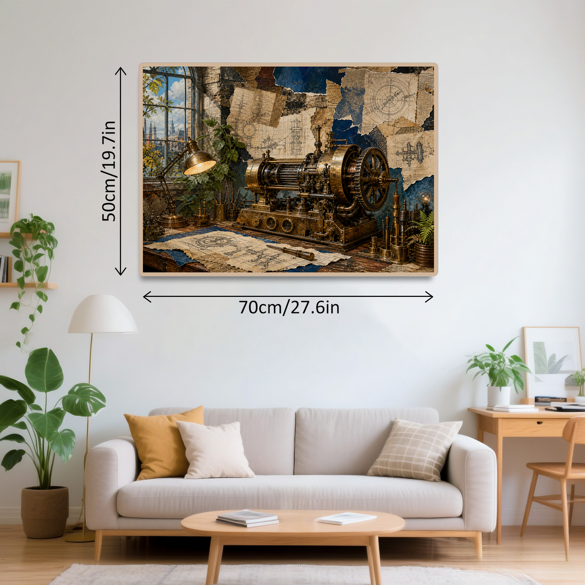 Moonlit Inventor Workshop Surreal Collage Landscape Puzzle - puzzle product view