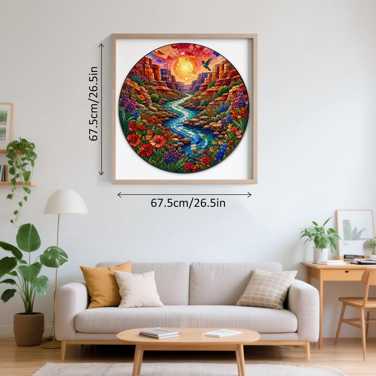 Honeyed Wildflower Canyon River Round Puzzle - puzzle product view