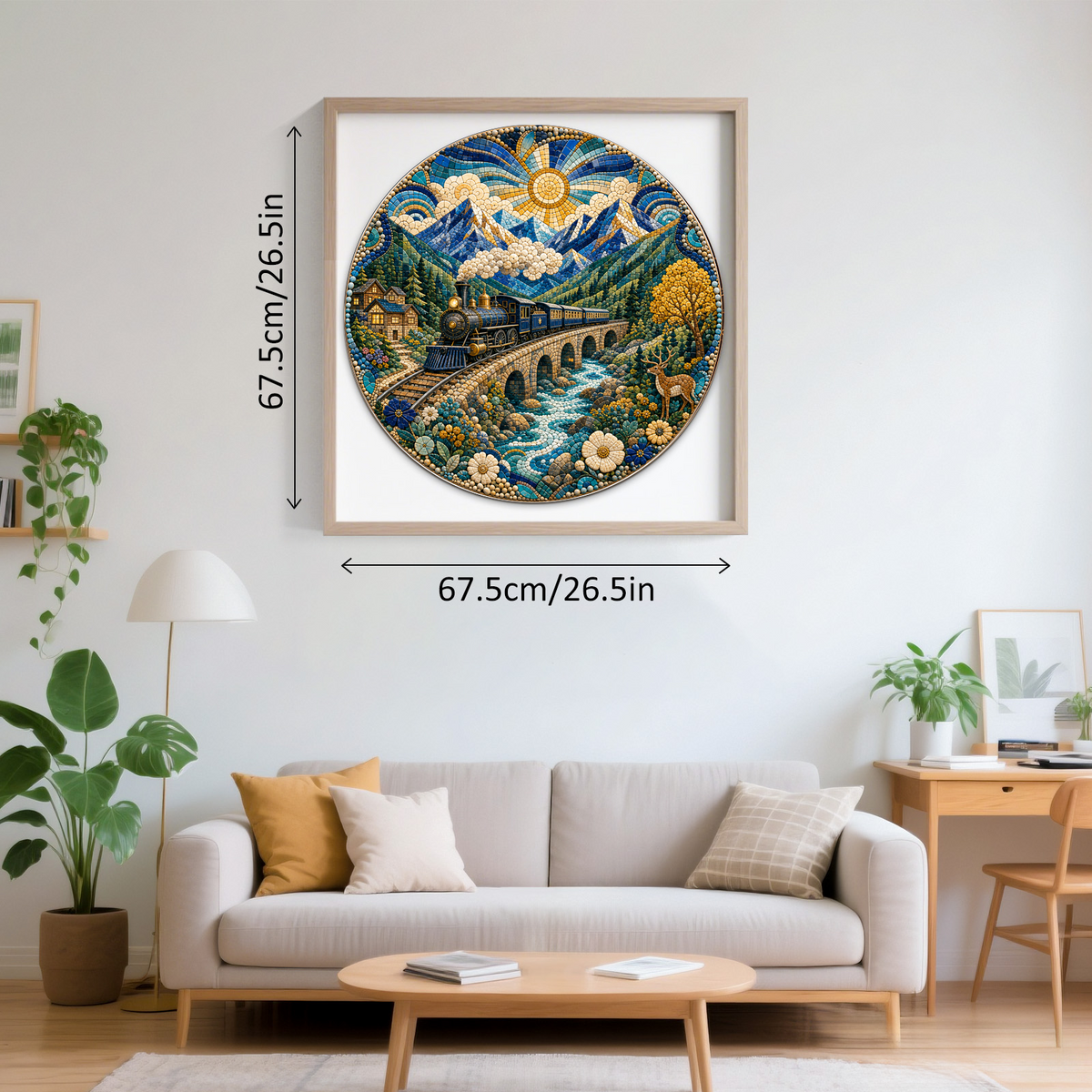 Radiant Vintage Railway Valley Round Puzzle - puzzle product view