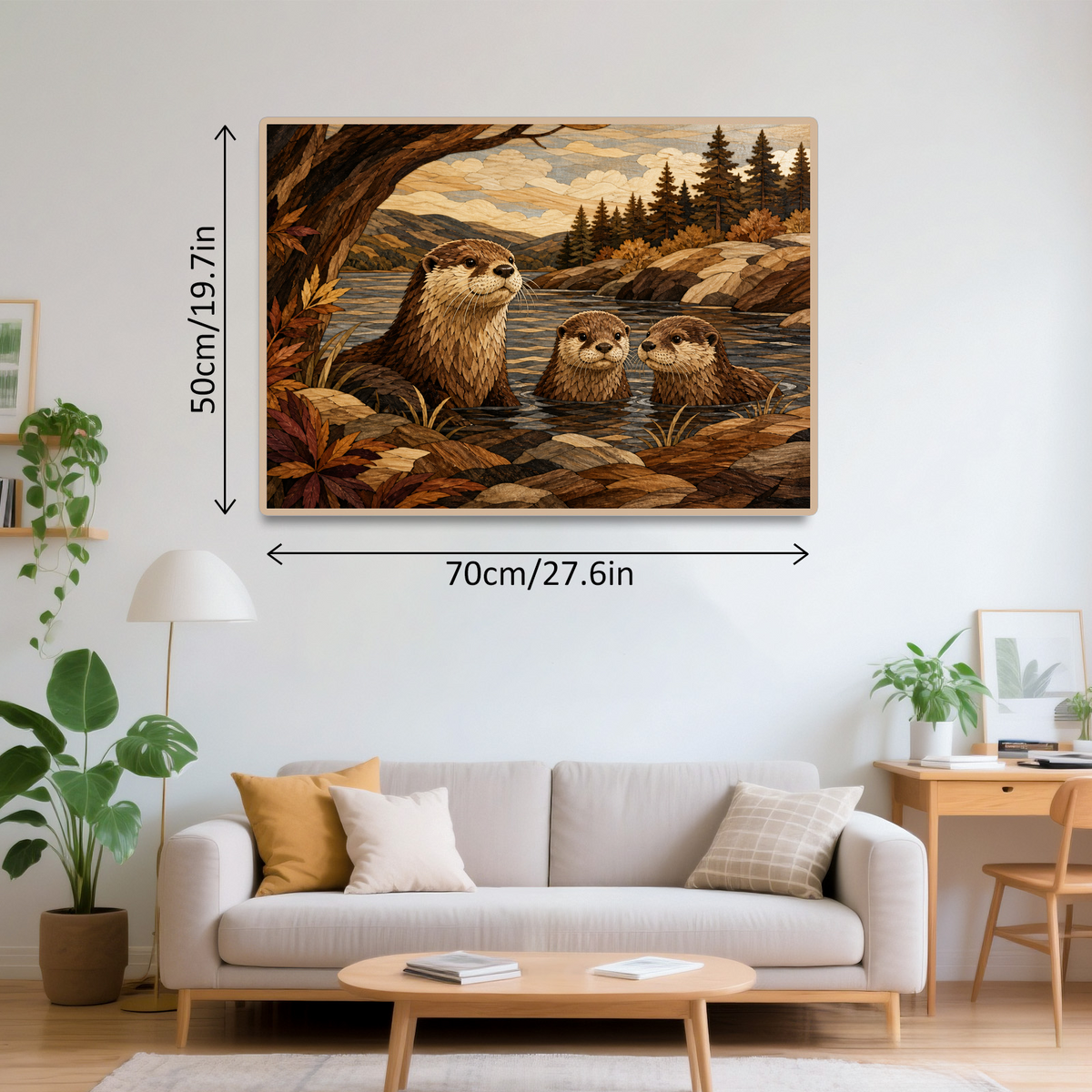 Vibrant Otter Family Landscape Puzzle - puzzle product view