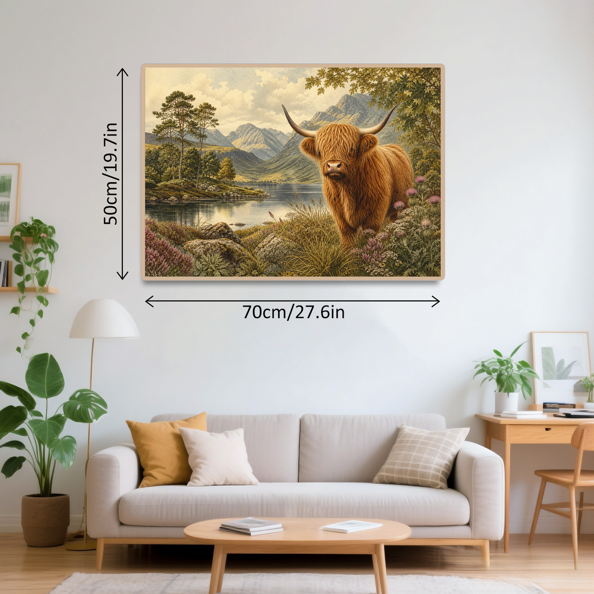 Luminous Highland Cattle Landscape Puzzle - puzzle product view
