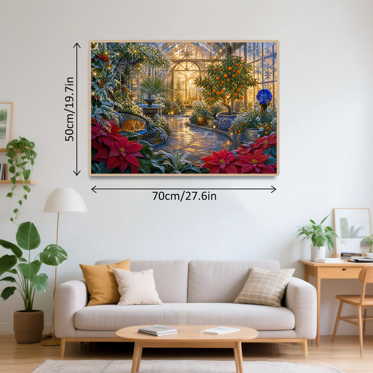 Golden Frosted Greenhouse Landscape Puzzle - puzzle product view