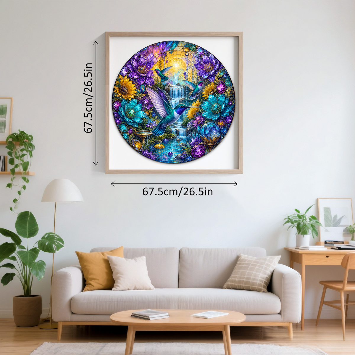 Honeyed Hummingbird Jewel Garden Round Puzzle - puzzle product view