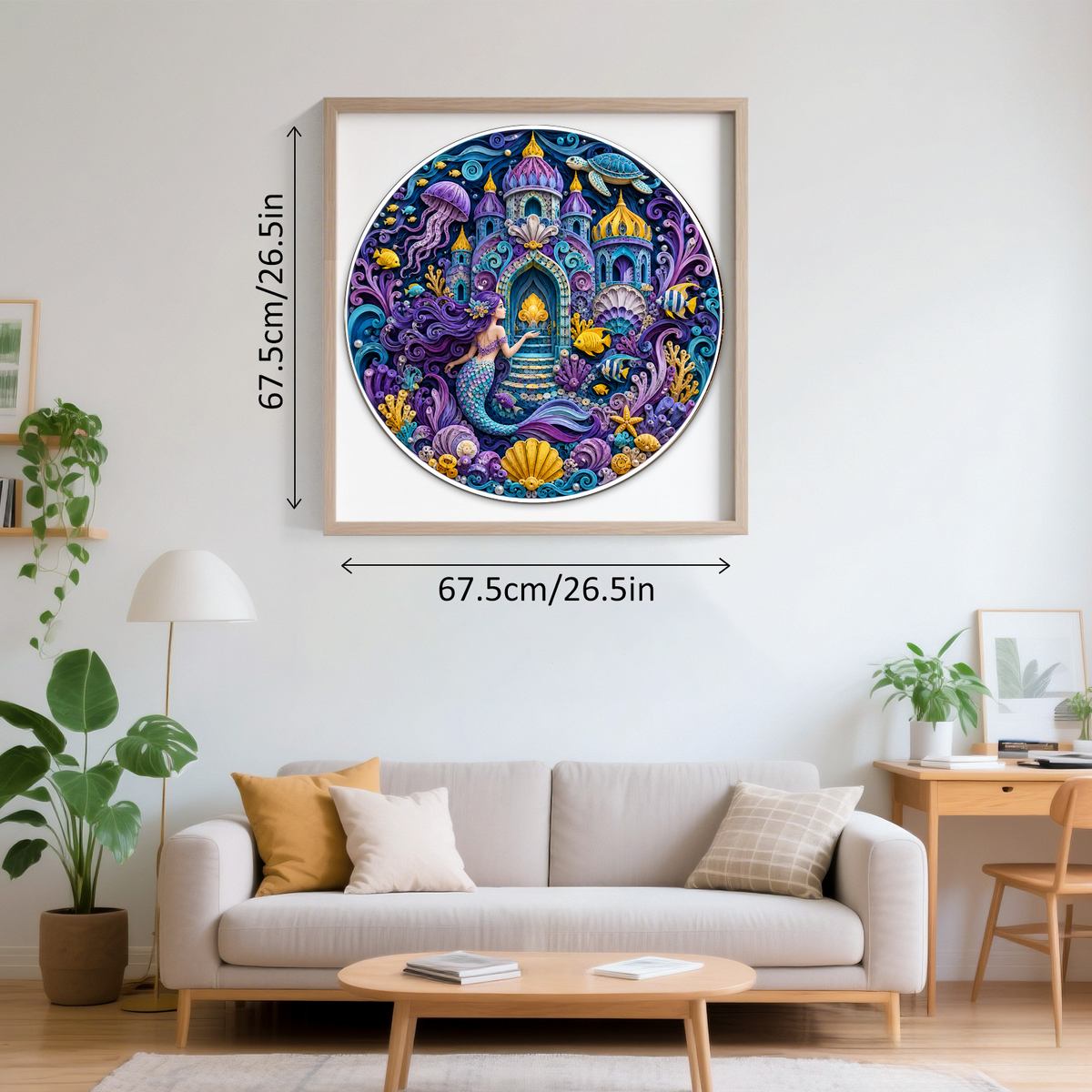 Whispering Mermaid Coral Palace Round Puzzle - puzzle product view