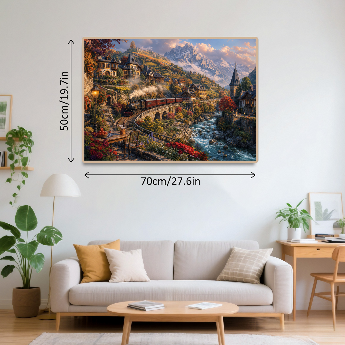 Amber Mountain Railway Town Landscape Puzzle - puzzle product view
