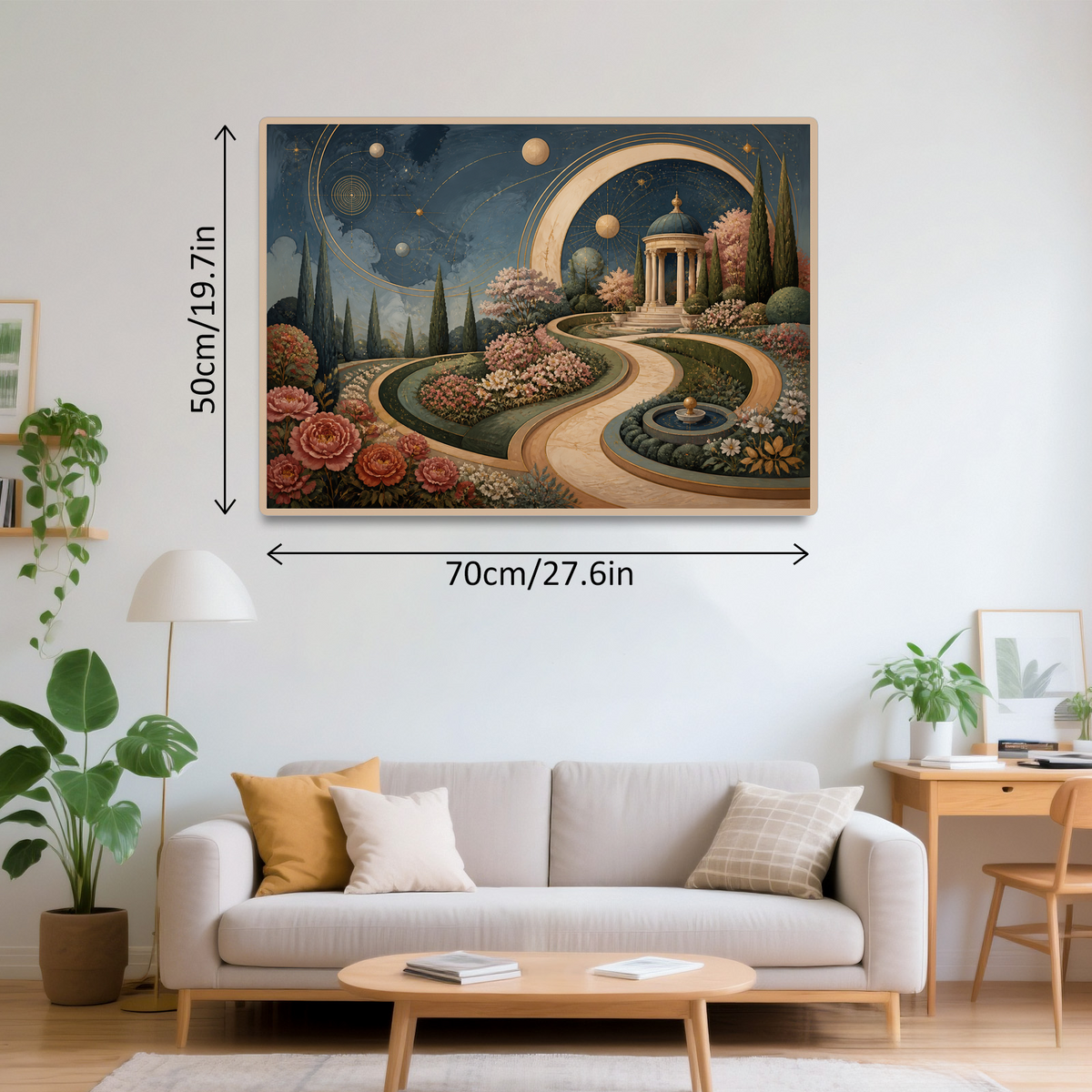 Vibrant Geometric Garden Celestial Chart Landscape Puzzle - puzzle product view