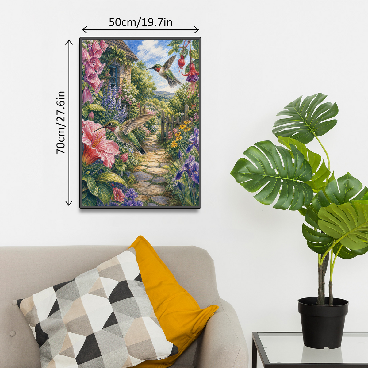 Rain-Washed Hummingbirds Portrait Puzzle - puzzle product view