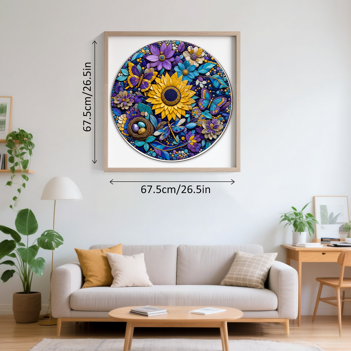 Golden Paper Garden Symphony Round Puzzle - puzzle product view