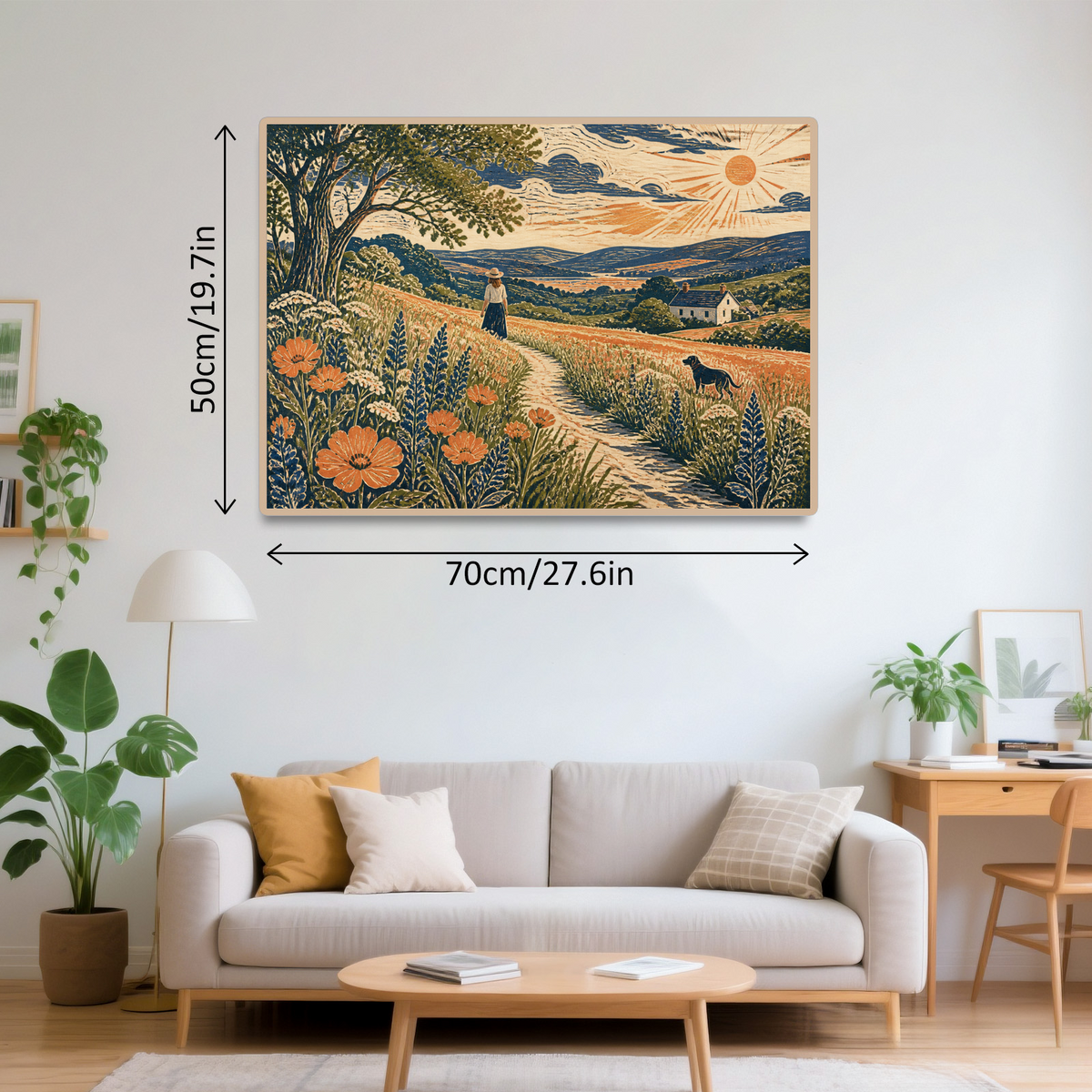 Sunlit Wildflower Meadow Landscape Puzzle - puzzle product view