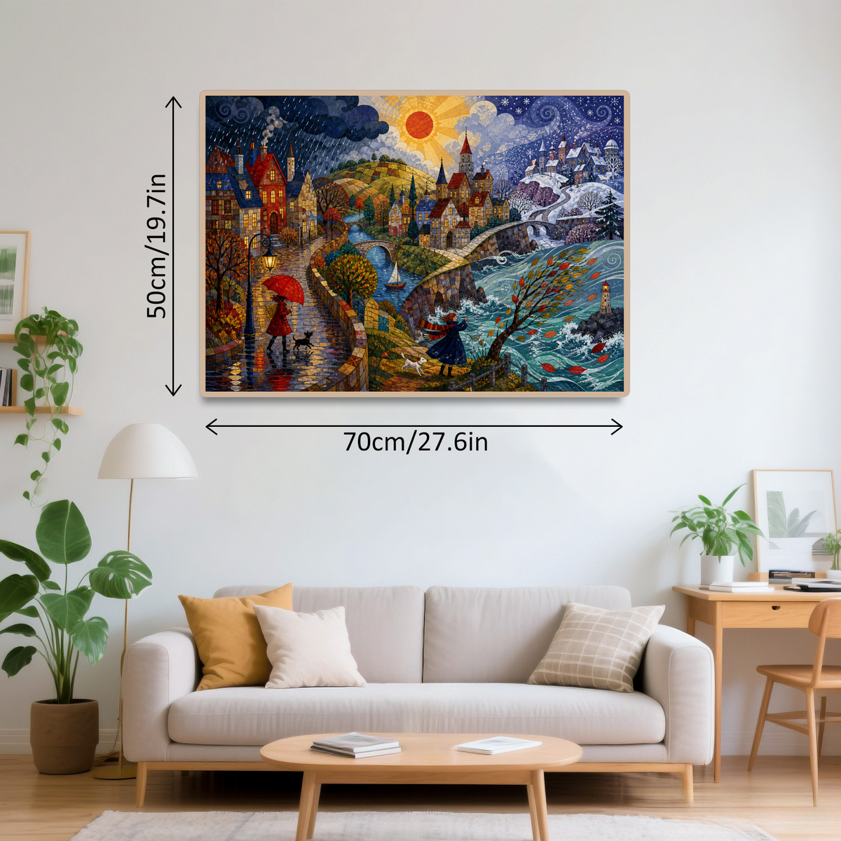 Luminous Weather Adventure Town Landscape Puzzle - puzzle product view