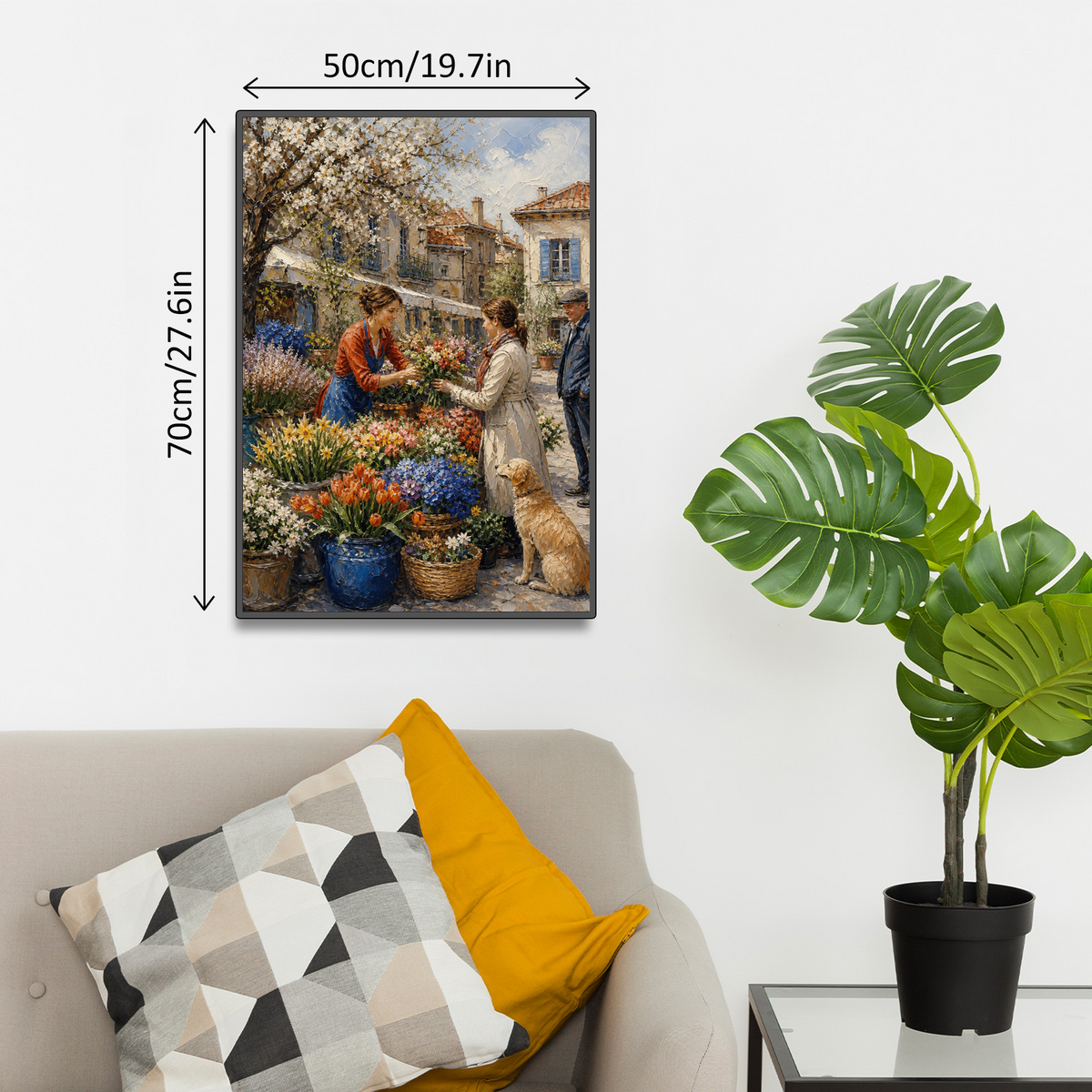 Quiet Spring Flower Market Oil Impasto Portrait Puzzle - puzzle product view